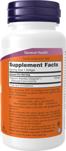 NOW Foods Ubiquinol 100 mg 60 Softgels