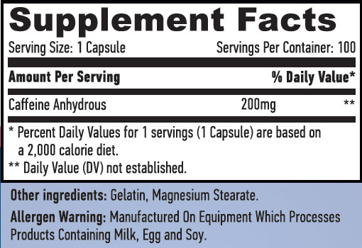 HAYA LABS CAFFEINE 200MG 100 CAPS