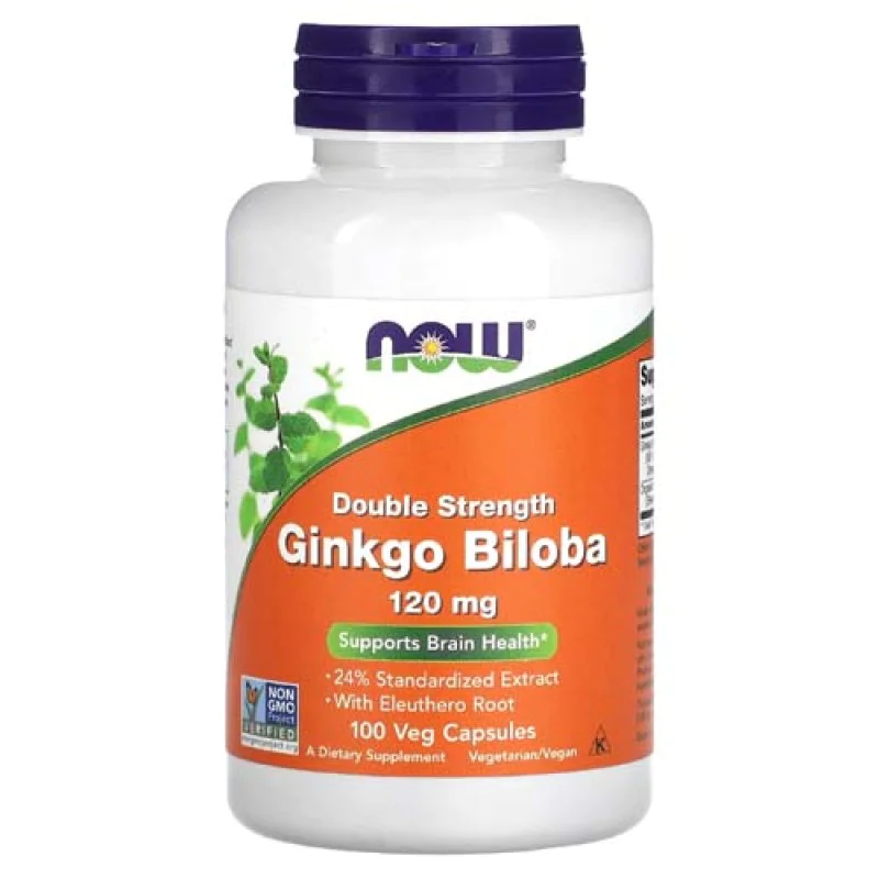 NOW Foods Double Strength Ginkgo Biloba 100 Veg Capsules